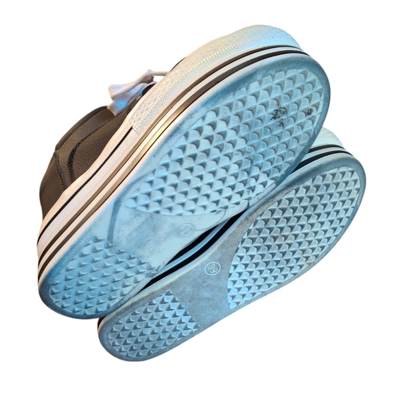 Platform Sneakers Black White Lace-up Women Size 7 - 7.5 - Picture 13 of 16